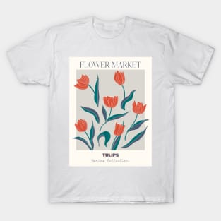 Trendy botanical print with tulips T-Shirt